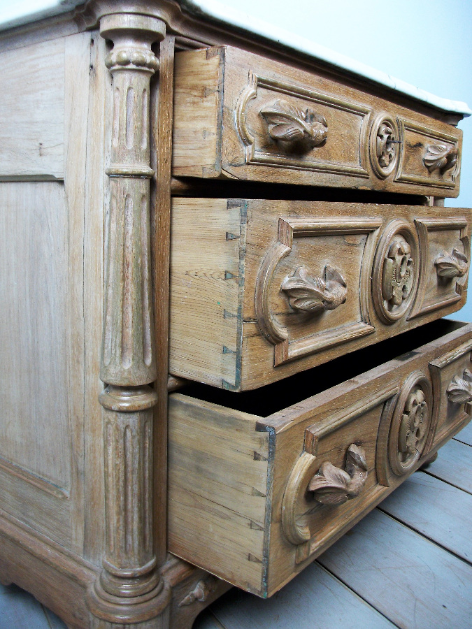  	Small Carved French Chest of Drawers